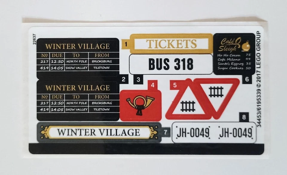 Lego 10259 Winter Village Station Original Sticker Sheet - Authentic Decals - Image 1 of 1