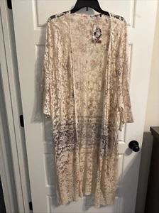Angel Heart, Tan Lace, Lightweight Duster cover for dress or pants New - Picture 1 of 6