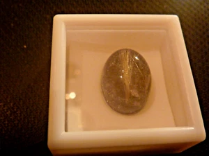 JTV Loose Gemstone Rutilated Quartz w/Lapis Back 20 x 15 mm Cabochon - Picture 1 of 5