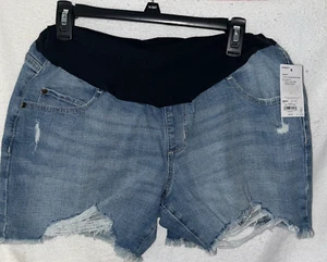 SONOMA "GOODS FOR LIFE" MATERNITY SHORTS DISTRESSED DENIM STRETCH- PICK SIZE - Picture 1 of 7