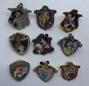 Disney 9 Pins Trading Storybook Princess Crest Shield Set Your Choice of Pin!