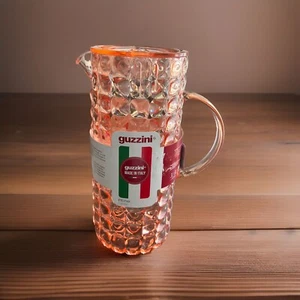 Guzzini Pitcher Italian 1.75L Carafe Jarra Coral Tiffany NEW Ships from USA - Picture 1 of 16