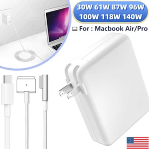 For Macbook 1&2 For MacBook Air Pro 60W USB-C L-Tip T-Tip Power Charger Adapter - Picture 1 of 17