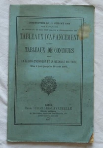 TABLEAUX D'AVANCEMENT ET DE CONCOURS (Légion d'Honneur) 1907 Armée/Militaire - Picture 1 of 4