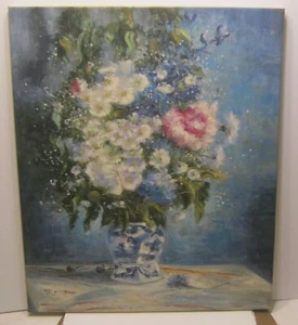 Beautiful FLOWER STILL LIFE by J. MISSO Impressionistic Style MINT Condition!!!! - Picture 1 of 4