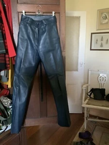 Leather Pants , Satin lined . Custom Made In Turkey 1979. Navy blue. In Exce Con - Picture 1 of 1