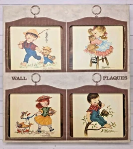 Set Of 4 New In Box Vintage Manchester Wooden Wall Plaques MCM Margaret Gaug - Picture 1 of 7