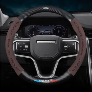 15" PU Leather+Carbon fiber Steering Wheel Cover For 1948-2025 Land Rover - Picture 1 of 16