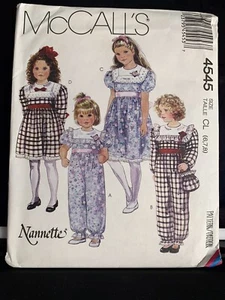 McCall's 4545 Mädchen Jumpsuit, Kleid, Tasche - Größe 6,7,8 ungeschnitten - Bild 1 von 2