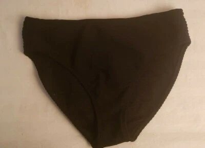 Traje de baño AK Anne Klein negro texturizado hipster cintura alta parte inferior 10 28-18 Foto 1 de 4