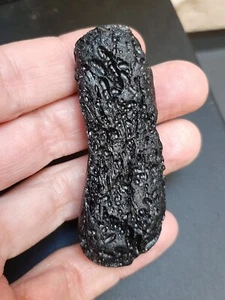 Tektite Indochinite flat dumbbell Anda texture 43,06g / 7,1 cm - Impact Glass - Picture 1 of 12