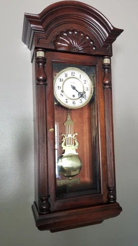 Howard Miller Jennison 612-221  Mahogany Triple Chime Wall Clock Working Cover
