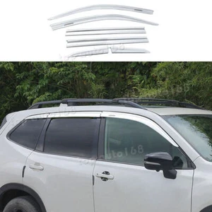For Subaru Forester 2019-2024 silver Window Visors Sun Rain Guard Vent Deflector - Foto 1 di 12