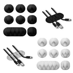 Lot de 8 clips guide-câbles support de câble gestionnaire de câbles organisateur auto-adhésif - Photo 1/3