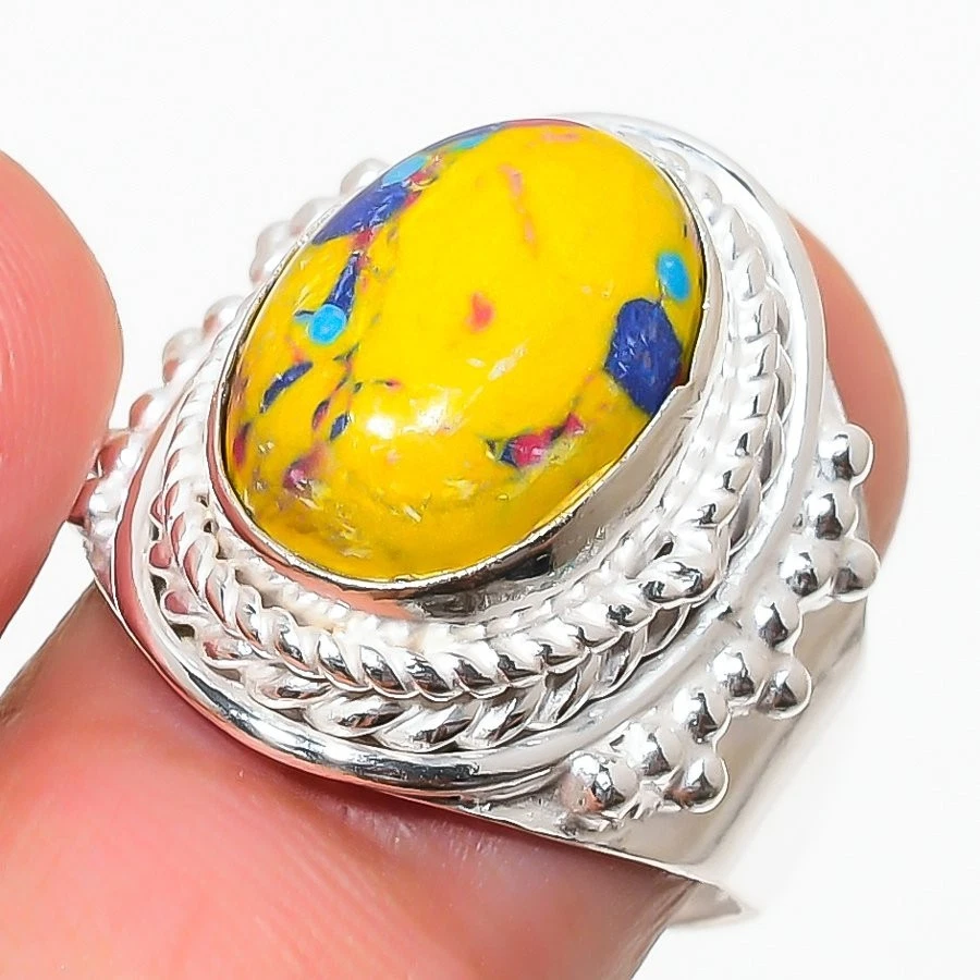 Mosaic Jasper Gemstone Handmade 925 Sterling Silver All Size Ring For Gift - Image 1 of 1