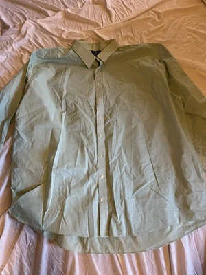 Stanford Button Front Dress Shirt Light Green Big Men’s Size 20 36-37 - Image 1 of 3