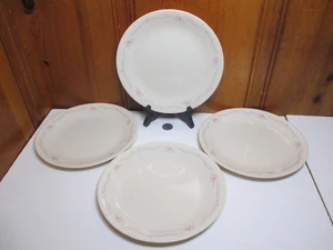 Set of 4 Corelle Glass English Breakfast Floral Pink 8 1/2" Luncheon Plates - Picture 1 of 7