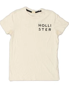 HOLLISTER Mens Graphic T-Shirt Top Small Off White Cotton AM06 - Picture 1 of 4