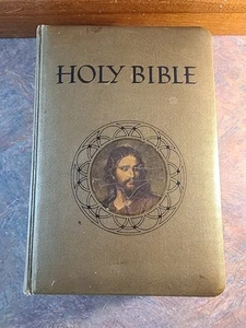 Holy Bible 1956 Vintage Guiding  Light Edition, Illustrated Leather Bound - Imagen 1 de 11