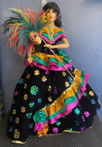 Franklin Mint Erbstück Maryse Nicole 20" "Rio" Queen of Carnival Porzellan Puppe - Bild 1 von 17