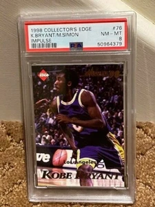 1998 Collectors Edge Kobe Bryant Impulse Simmons #76 PSA 8 lakers Card - Picture 1 of 2