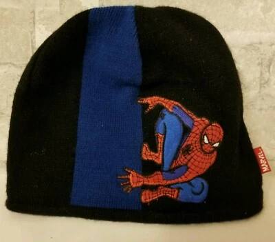 Amazing Spider-Man Gorro Gorra Negro Azul Marvel 2007 Berkshire Talla Juvenil 4-16 Foto 1 de 4