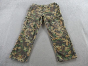 VINTAGE Camo Pants Mens XL Faded Cargo Chamois Flannel Brushed Double Knee USA - Picture 1 of 9