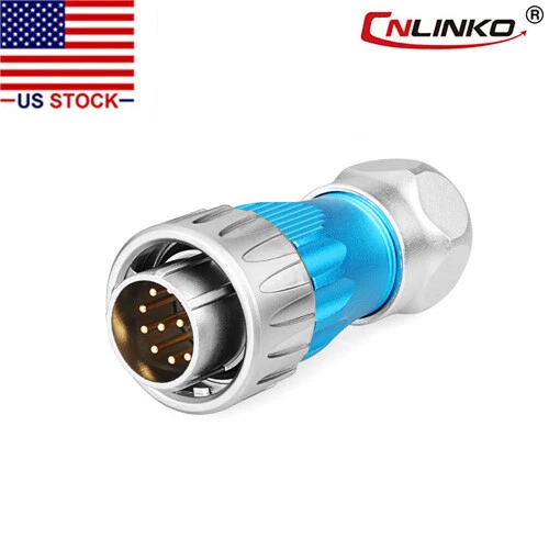 CNLINKO 12 Pin Power Circular Connector Male Plug Outdoor IP67 Heavy Duty M24 - Image 1 of 4