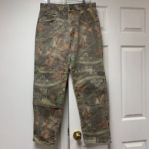 VTG Wrangler 34X32 Advantage Timber Camo 5 Pocket Jeans Pants Denim Hunting USA