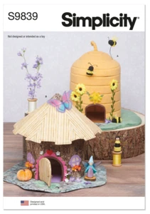 Simplicity Sewing Pattern 9839 Fabric Critter Houses and Peg Doll Accessories - Picture 1 of 9
