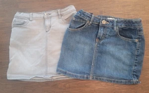Est 1989 Place Denim Mini Skirts (TWO) Girls Size 10 Fashion Denim Skirts - Picture 1 of 3