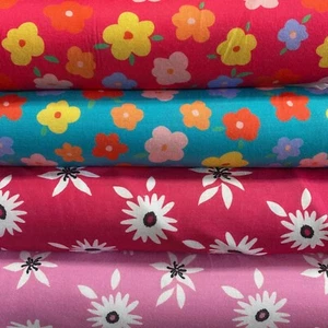 SOFT DRAPEY VISCOSE JERSEY FABRICS - Pretty Florals - 147cm Wide - Picture 1 of 17