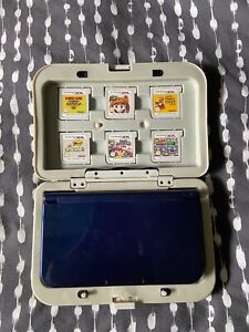 New Nintendo 3DS XL Metallic Blue Bundle + 6 Games + Charging Cable + Case 