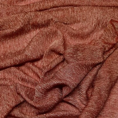 Red Gold Crinkled Metallic Silk Organza, 27" Wide, By The Yard (TS-7261) - Image 1 of 3