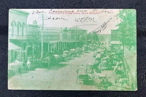 Antique PEACE STREET IN COTTON SEASON - CANTON, MISSISSIPPI postcard - Picture 1 of 4