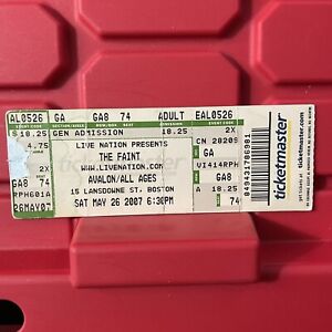 The Faint Avalon Boston Massachusetts Concert Ticket Stub Pre Owned May 2007
