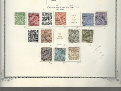 GREAT BRITAIN Classics...Sc #159//172...Used...1912/13...11 Diff...SCV $75.95 Cover