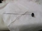 Antique Long Black Faceted Glass Round Hat Pin