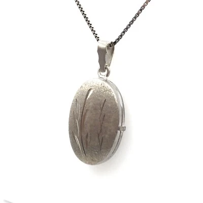 Collana con ciondolo argento 925/835 foto medaglione gioielli 42,5 cm - Immagine 1 di 4