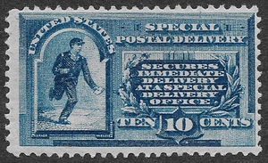 MMK Philatelie: US Scott #E1 Mint HR F-VF Special Delivery 10c SCV 550 $ - Bild 1 von 2