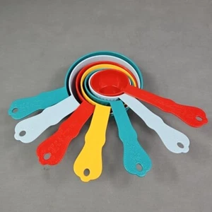 Pioneer Woman Measuring Cups Set Of 7 Multicolor Plastic Nesting Butterfly  - Picture 1 of 7