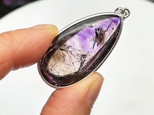Colgante de cristal de cuarzo burbuja móvil Amathyst Super Seven E050110 - Imagen 1 de 5