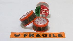 FRAGILE 144 x Rolls CLEARANCE Packing Packaging Orange Tape 48mm x 66m Sticky - Picture 1 of 1