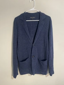 Brooks Brothers Blue Sweater Blazer Men’s Size Large - Linen Cotton Blend - Picture 1 of 9