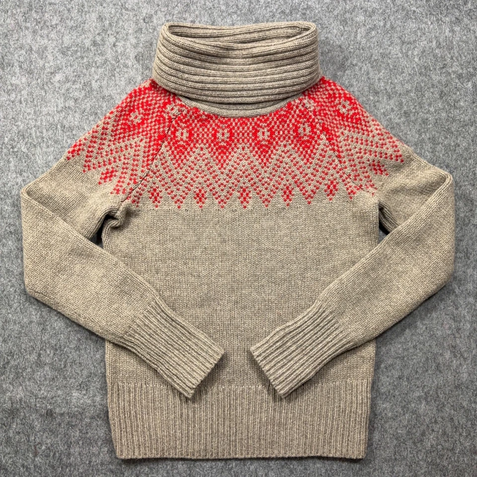 Suéter GAP Lana de Cordero Fair Isle Para Mujer Pequeño Capucha Cuello Multicolor S Foto 1 de 4