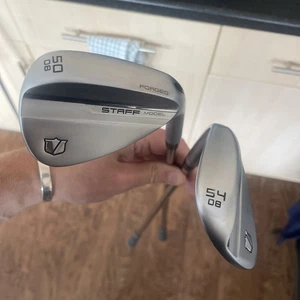 WILSON Staff Forged Wedges 50 and 54 Deg Dy Gold Mid 115 R300 shafts - USED - Picture 1 of 7
