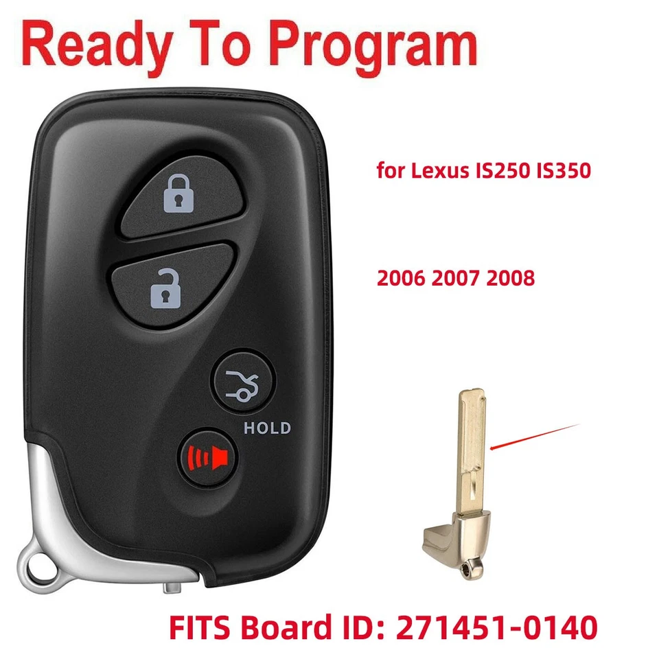 Llavero inteligente de repuesto para Lexus IS250 IS350 2006 2007 2008 HYQ14AAB - 0140 Foto 1 de 2