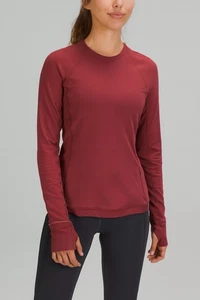 Lululemon It’s Rulu Run Top Maroon Long Sleeve Size 4 Warm 4-Way Stretch - Picture 1 of 7