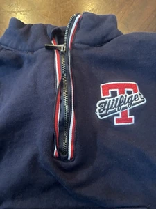 Tommy Hilfiger BluePullover Sweater Sweatshirt Kids Size 4 1/4 Zip Spellout - Picture 1 of 4
