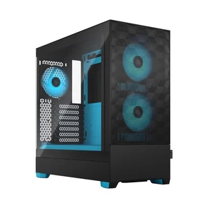 Fractal Design Pop Air RGB Cyan Core - Tempered Glass Clear Tint - Honeycomb Mes - Afbeelding 1 van 10